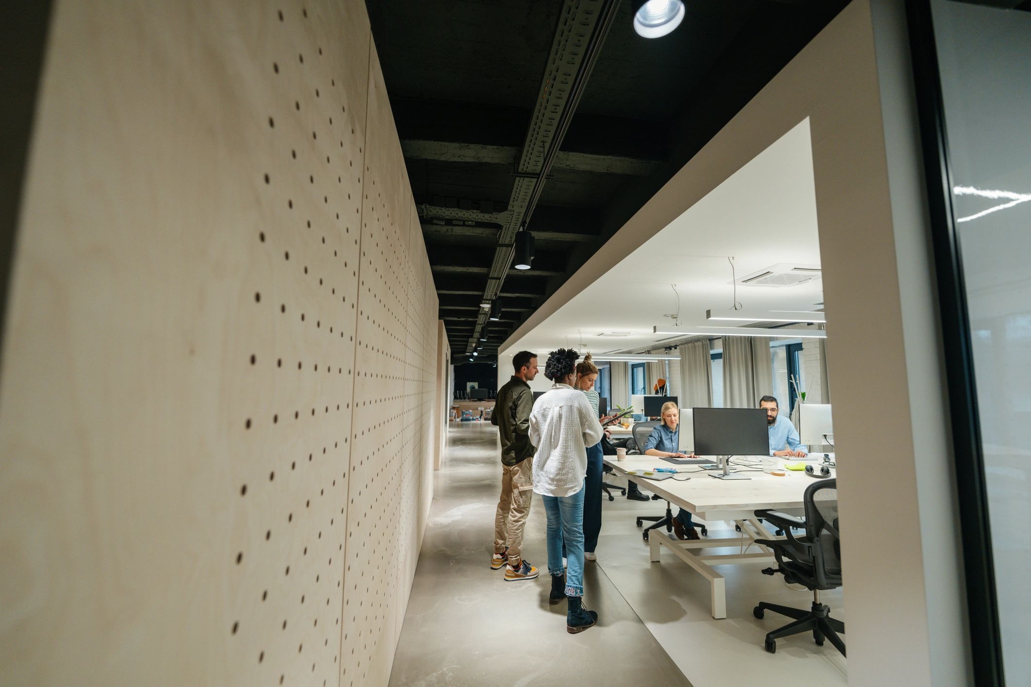 automotive business team testimonial modern office